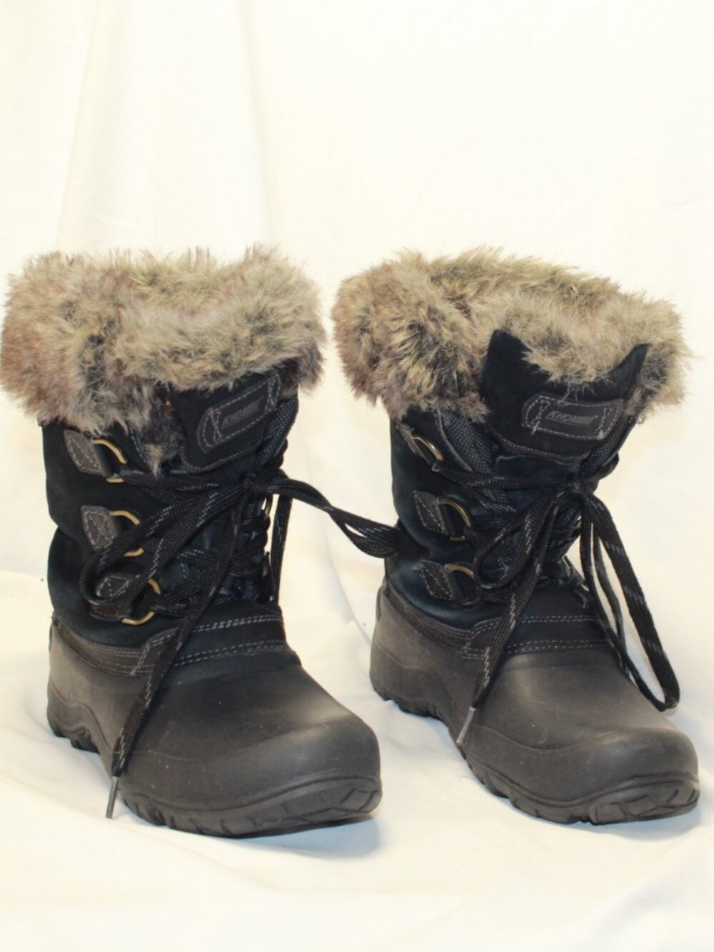 Khombu Size 9M Black SLOPE Warm Waterproof Suede & Rubber Lined Boots 1056065